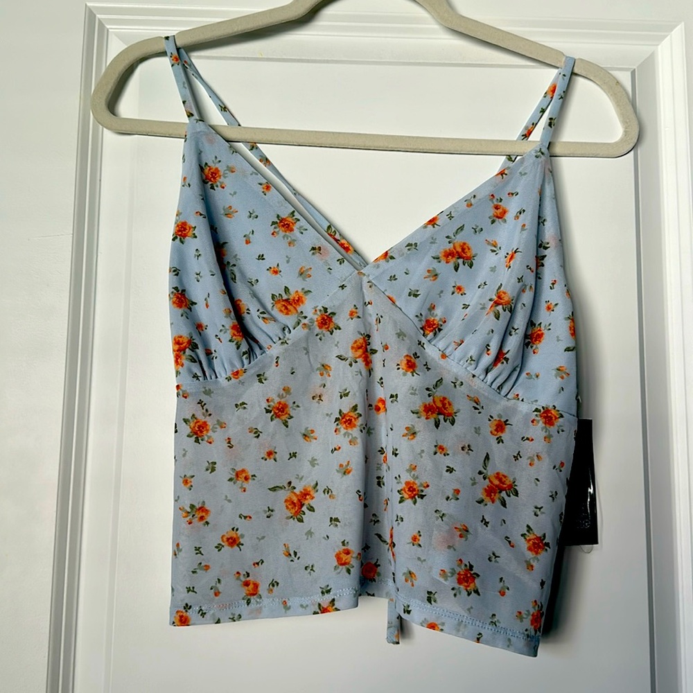 WILD FABLE Floral Crop Spaghetti Strap Top